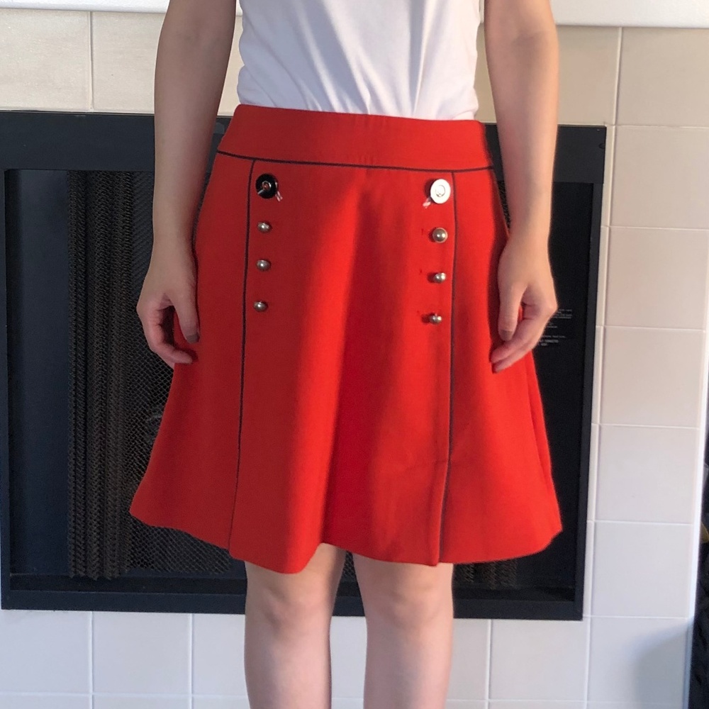 Anthropologie Vintage Style Red Skirt